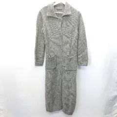 ■ COMME CA DU MODE ボタン付き カジュアル 長袖 ニットロングカーディガン サイズ表記なし グレー レディース メンズ E  【1405140012873】