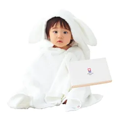 【新着商品】【 限定商品】今治タオル imabari towel 日本製 ベビーバスローブ バスポンチョ ギフトセット (ホワイト：うさぎ耳)