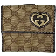 グッチ　ラブリーハート　GG柄　２つ折り　長財布　ベージュ　ブラウン　ゴールド GUCCI グッチ ラブリー グッチシマ 二つ折長財布 GG 245723