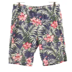 uniform experiment ユニフォームエクスペリメント 総柄 ショートパンツ 2 ネイビー系 アロハ ボタンフライ メンズ 古着