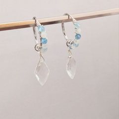 清涼の風を纏うアクアマリンピアス