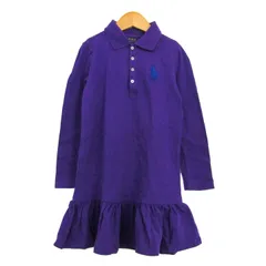 ポロラルフローレン ポロワンピース トップス 長袖 フリル キッズ 女の子用 6サイズ パープル POLO RALPH LAUREN 【中古】
