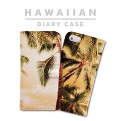 全機種対応 手帳型 スマホケース ハワイアン ヤシの木 カリフォルニア ロサンゼルス 西海岸 iPhone アンドロイド AQUOS Galaxy Xperia Google Pixel arrows OPPO ケース カバー 折りたたみ