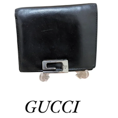 GUCCI グッチ　二つ折り財布　男性用 黒 レザー ブラック 小銭入れ 財布