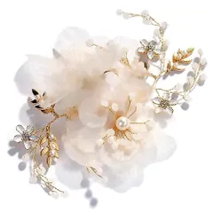 新品 髪飾り 子供髪飾り 花びら フラワーヘアークリップ 1点 花嫁ヘッドドレス 上品なヘアアクセサリー 女の子 結婚式/披露宴/成人式に/子供の発表会/入学式/入園式/卒業式/演奏会/写真撮影/ギフトさんに適用 ヘアピン ホワイト
