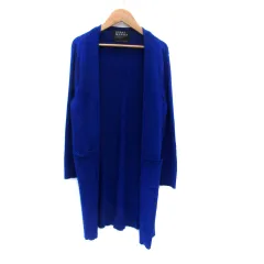ハートマーケット HEART MARKET ニットカーディガン ロング丈 前開き L 青 ブルー /HO53