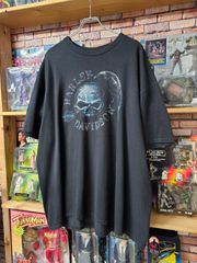 【US古着】Harley-Davidson VISALIA Limited Big Size T-Shirt | 地域限定 ハーレーダビッドソン スカル 両面プリント バイセリア ディーラー バイカー ロック Tシャツ ブラック ビックサイズ 3XL