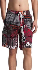 Y's factory サーフパンツ スイムパンツ 海パン メンズ ハーフパンツ 水着 スイムウェア 短パン( レッド タイプC,  LL)