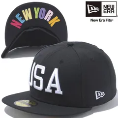 ニューエラ 5950キャップ ユーエスエーロゴ アンダーバイザー ニューヨーク ブラック スノーホワイト New Era 59Fifty Cap USA Logo Under Visor New York Black Snow White