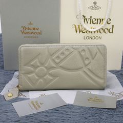 新品 財布 Vivienne Westwood ヴィヴィアンウエストウッド 長財布 エンボス加工 牛革 財布　カード入れ　小銭入れ　財布　55311　ライトグレー　ブラック　イエロー　オフホワイト　　レディース　金入れ　ウォレット　名刺入れ　可愛い財布