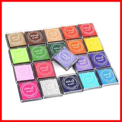 【迅速発送】LIANHATA 20色セット スタンプ台 カラフル 水性 印鑑 ハンドメイド スタンプパッド DIY フィンガーペイント メッセージカード ハンコ クリスマス お祝い 年賀状 インク 手紙 (20色)