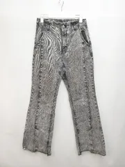 ◇ PAGEBOY ページボーイ スリット カットオフ フレア デニム ジーンズ パンツ サイズ26M グレー系 レディース P  【1403180012815】
