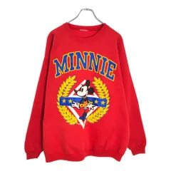 90年代 Disney ディズニー ミニーマウス スウェット キャラクター レッド(メンズ XXL相当)中古 古着 V1106