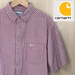 carhartt☆カーハート☆マルチボーダー柄ポロシャツ☆半袖☆ボルドー系 