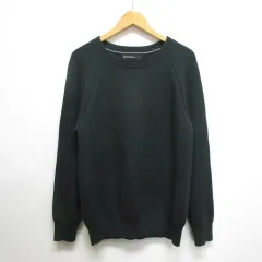 グリーンレーベルリラクシング ユナイテッドアローズ green label relaxing GLR クルーネック リブ ニット セーター M 深緑 ダークグリーン ウール混