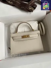 エルメス ケリー25 ホワイト ショルダーバッグ