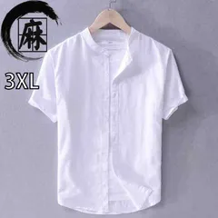 [3XL]メンズ ファッション 服 男性用 オシャレ シンプル 大人 かっこいい 大きいサイズ ストリート 紳士服 リネンシャツ サマー リネン 半袖 サマー カジュアル リネン T シャツ コットン リネン シャツ トップス