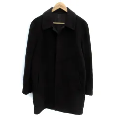メンズメルローズ MEN'S MELROSE ステンカラーコート ロング丈 アンゴラ混 3 茶 ダークブラウン /SM17のサムネイル
