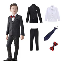 【新着商品】120 110 130 140 男子 150 5点セット 160 スーツ 小学校 入園 子供フォーマル 卒園 入学式 フォーマル 細身 卒業式 通年 男の子 七五三 発表会 子供スーツ スーツ [kuffpower] B0132