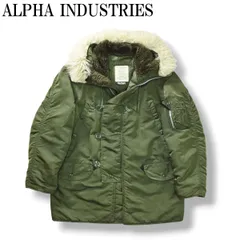 90sヴィンテージ USA製 アルファ インダストリーズ ALPHA INDUSTRIES N-3B フライトジャケット アウター 防寒 フードファー ミリタリー アメカジ S セージグリーン メンズ