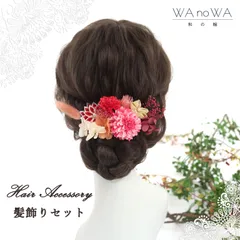 髪飾り 髪飾りセット 剣つまみ つまみ細工 ドライフラワー レッド ピンク 成人式 振袖 卒業式 袴 七五三 WA-K-65
