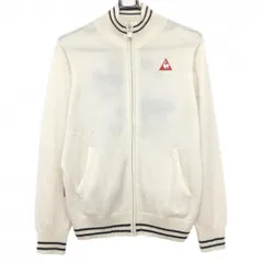 ★SALE価格★【美品】ルコック ニットジャケット 白×ネイビー 襟・袖口・裾ライン  レディース M ゴルフウェア le coq sportif