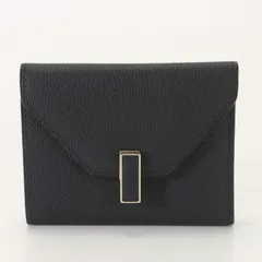 ■極美品■ヴァレクストラ■イジィデ■レザー■三つ折り 財布 ミニ コンパクト ウォレット ネイビー 人気 ブランド メンズ BAT 0520-5A14【中古】のサムネイル