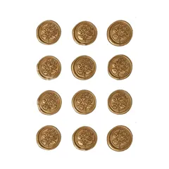 【在庫処分】ゴールド 金色 スタンプ風 手紙 3D 封筒 おしゃれ ありがとう シーリングワックス 12個セット 招待状 スタンプ 封蝋 シール 手作り DFsucces