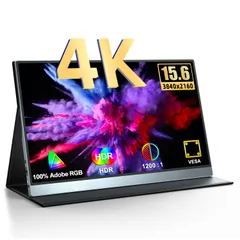 【在庫セール】保護カバー付き PS4XBOXSwitchなど対応 HDMI Type-Cミニ 薄型 VESA対応 非光沢 IPS液晶パネル ゲームモニター 金属製 モバイルディスプレイ RGB広色域 Adobe 1% 15.6インチ 4K モバイルモニター Uのサムネイル