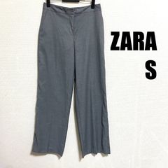 ZARA グレー ワイド パンツ スラックス 長ズボン フルレングス レディース オフィス