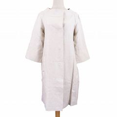 2016年 フォクシー ブティック FOXEY BOUTIQUE Coat Platinum Luxe 35221 コート プラチナム リュクス リネン混 レース裏地 40 グレー a83