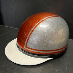 カスタムコルク半キャップ 天空日華流 シルバー オレンジ 新品 ヘルメット 半ヘル TSH バイク