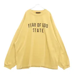 ESSENTIALS FEAR OF GOD (エッセンシャル フィアオブゴッド) 24AW HEAVY LONGSLEEVE TEE ヘビーコットン フロントプリント クルーネック 長袖Tシャツ カットソー イエロー