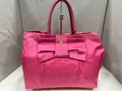 ジャンク PRADA プラダ トートバッグ リボン ピンク BN1601 ギャランティカード有り