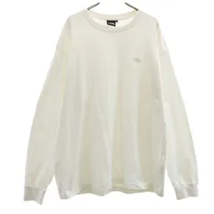 THE NORTH FACE ザノースフェイス 長袖 Tシャツ XXL ホワイト ビッグサイズ ロンT アウトドア NT32345 メンズ 古着