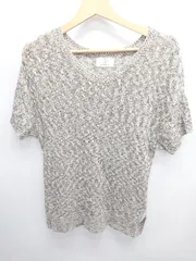 ◇ ⊂ BEAUTY & YOUTH ビューティアンドユース リネン混 半袖 プルオーバー ニット 表記なし ベージュ系 レディース E  【1411130012624】