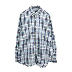 Polo by Ralph Lauren ポロ ラルフローレン BLAKE ボタンダウン 長袖シャツ マドラスチェック ブルー(メンズ L)中古 古着 V5782