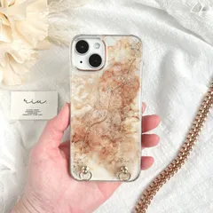 キャラメルラテ　ニュアンスiPhoneケース　スマホケース　Android　全機種対応　スマホストラップ　ハードケース　アルコールインクアート　ハンドメイド　iPhone17 iPhone17Pro iPhone17Air iPhone17pro max