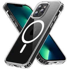 【耐衝撃・MagSafe対応】Eiffebill iPhone 13 Pro Max 用 ケース 半透明 米軍規格 耐衝撃 マグネット搭載 マット感 黄ばみなし ストラップホール付き マグセーフ対応 ワイアレス充電対応 透明な