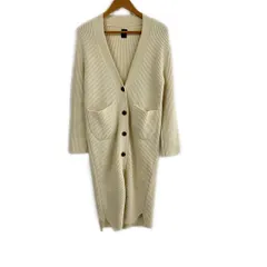 タグ付き未使用品★バトナー★ファインリブロングカーディガン アイボリー 2025年最新】BATONER レディース カーディガン・ボレロ・アンサンブル