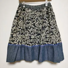 dosa インディゴ ジャガード 刺繍 切替 アメリカ製 スカート ネイビー  