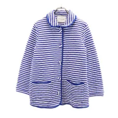 ツモリチサト スリーブ ボーダー 長袖 ナイトウェア キルティングジャケット M ブルー系 TSUMORI CHISATO SLEEP レディース 古着 【231107】のサムネイル