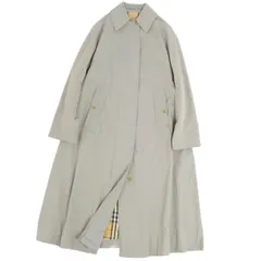 美品 Vintage バーバリー Burberrys 一枚袖 ステンカラーコート バルマカーンコート 裏チェック 英国製 アウター レディース S相当(表記読み取り不可) グレーベージュ