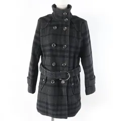 バーバリーロンドン カシミヤ混 ベルテッドコート ノバチェック Lサイズ位 BURBERRY 良品○バーバリーロンドン 千鳥格子 裏地ノバチェック