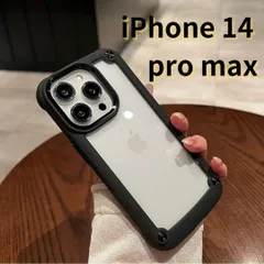 ［ショップス］iPhone14 pro max スマホケース 黒 クリア シンプル 軽量 耐衝撃 透明 おしゃれ シンプル E022　E