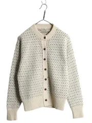 【お得なクーポン配布中!】 80s エルエルビーン バーズアイ ニット カーディガン レディース M 80年代 ヴィンテージ LLBEAN ウール セーター ノルディック 総柄 前開き