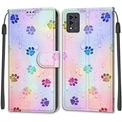 5G III ケース ケース libero 5g Libero iiiケース libero5g3 ストラップ ZTE 手帳型 耐衝撃 対応 リベロ5g 3世代対応 カバー A202ZT マグネット式 カード収納 KENHONER 携帯カバー (フットプリント)