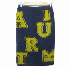 ローズバッド ROSE BUD ニット スカート タイト ロゴ アルパカ混 F 紺 ネイビー