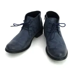 in the attic / インジアティック ◆サイドジップブーツ/ショートブーツ/ネイビー/サイズM 【メンズ/MEN/男性/ボーイズ/紳士】【靴/クツ/シューズ/SHOES】 メンズファッション【中古】 