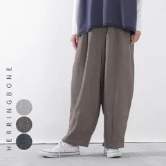 バルーンパンツ レディース コクーンパンツ サーカスパンツ 大きいサイズ へリンボーン ヘリンボン ワイドパンツ 秋冬 ナチュラル カジュアル パンツ ボトムス ゆったり ウエストゴム ゆるパンツ 大人 可愛い ナチュラル 服 [M便 不可]